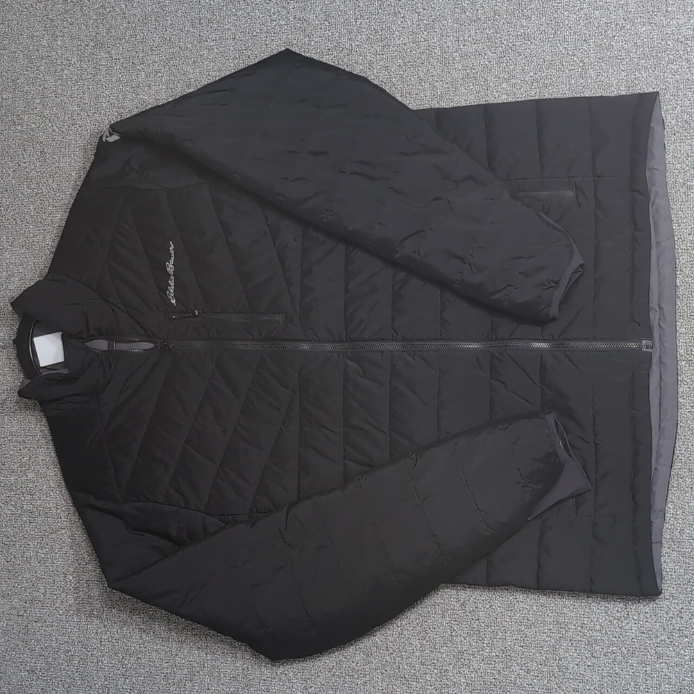Eddie Bauer First Ascent Reversible Puffer Jacket Black& Gray Size Medium